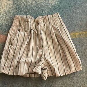 Urban Outfitters Stripe Corduroy Bermuda Pleated Shorts